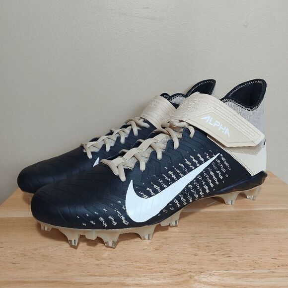 Nike Alpha Menace Pro 2 Mid Football Cleats Black Gold BV3945-700 Men's Size 15 - Picture 3 of 7